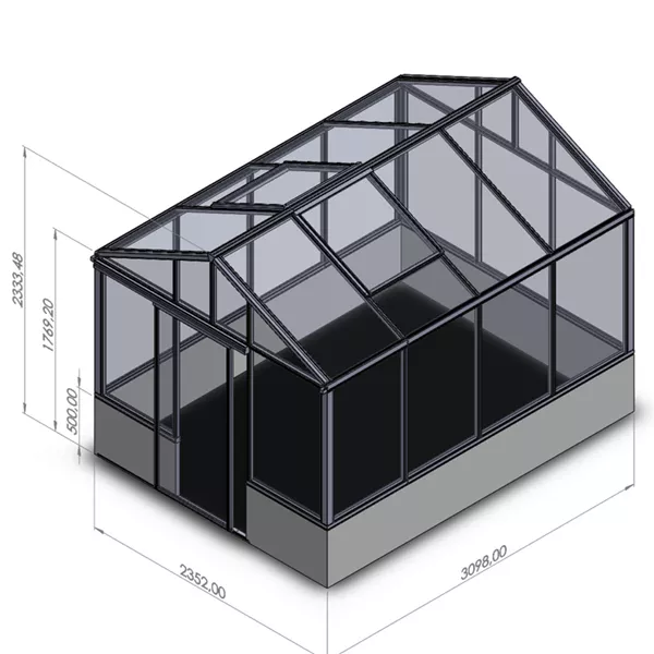 Gewächshaus Classic Midi - auf Mauer