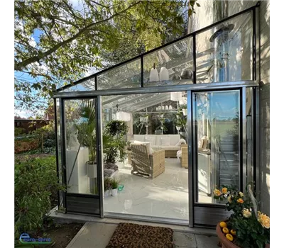 Anlehngewächshaus Veranda