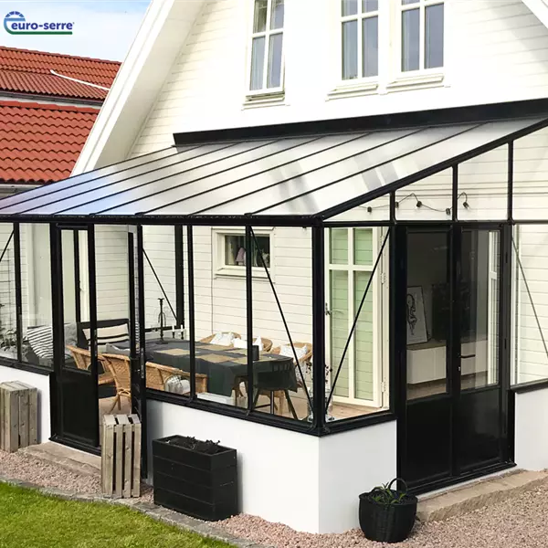 Anlehngewächshaus auf Mauersockel